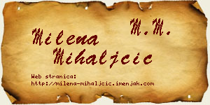 Milena Mihaljčić vizit kartica
